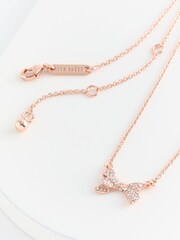 Pink - Ted Baker BARSIE Crystal Bow Pendant Necklace - Bild 2 von 7