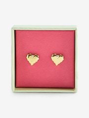 Ted Baker Gold Tone SERSY: Crystal Sparkle Heart Stud Earrings - Image 4 of 5