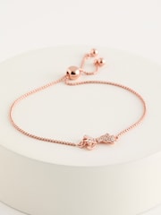 Ted Baker Pink BARSET: Crystal Bow Adjustable Bracelet - Image 1 of 2