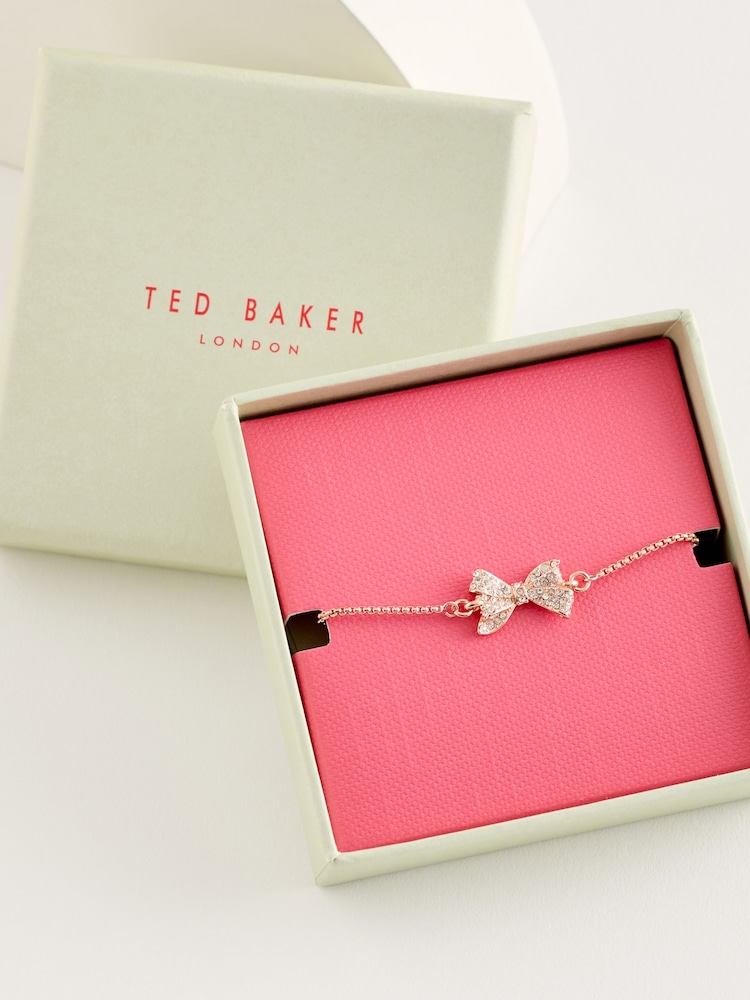 Ted Baker Pink BARSET: Crystal Bow Adjustable Bracelet - Image 2 of 2