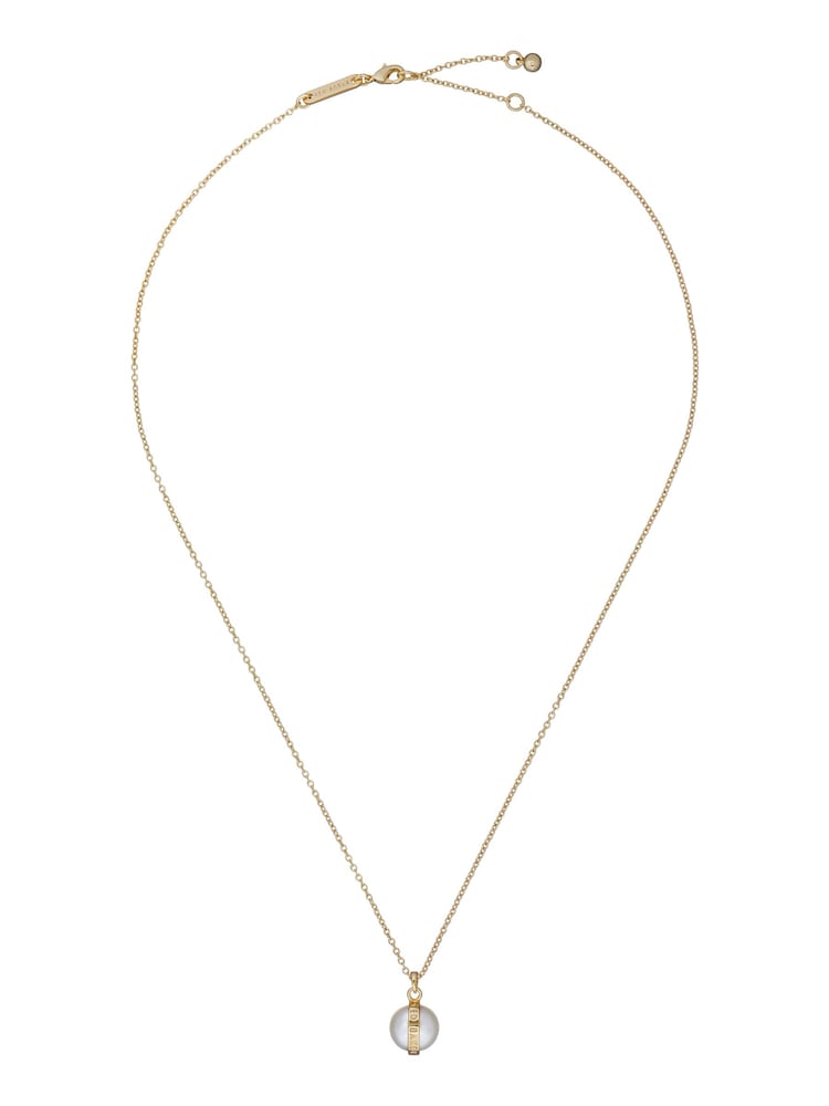Ted Baker Gold Tone PERRETI: Logo Pearl Pendant Necklace - Image 1 of 3