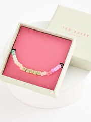 Ted Baker Gold Tone SWEETIA: Loved Beaded Adjustable Bracelet - Image 1 of 3