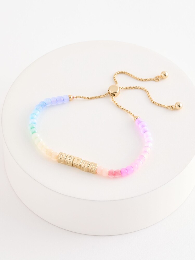 Ted Baker Gold Tone SWEETIA: Loved Beaded Adjustable Bracelet - Image 2 of 3