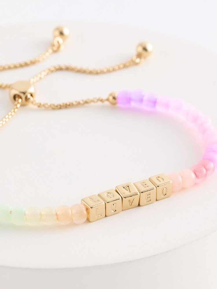 Ted Baker Gold Tone SWEETIA: Loved Beaded Adjustable Bracelet - Image 3 of 3