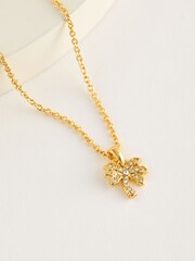 Ted Baker Gold Tone PALMELE: Crystal Palm Tree Pendant Necklace - Image 1 of 2