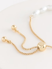 Ted Baker Gold Tone INELA: Island Pearl Bead Adjustable Bracelet - Image 5 of 5