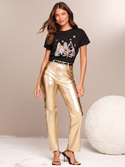 Lipsy Black Christmas T-Shirt - Image 2 of 4