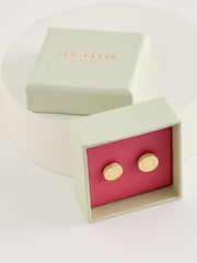 Ted Baker Gold Tone SEESAY: Sparkle Dot Logo Stud Earrings - Image 2 of 2