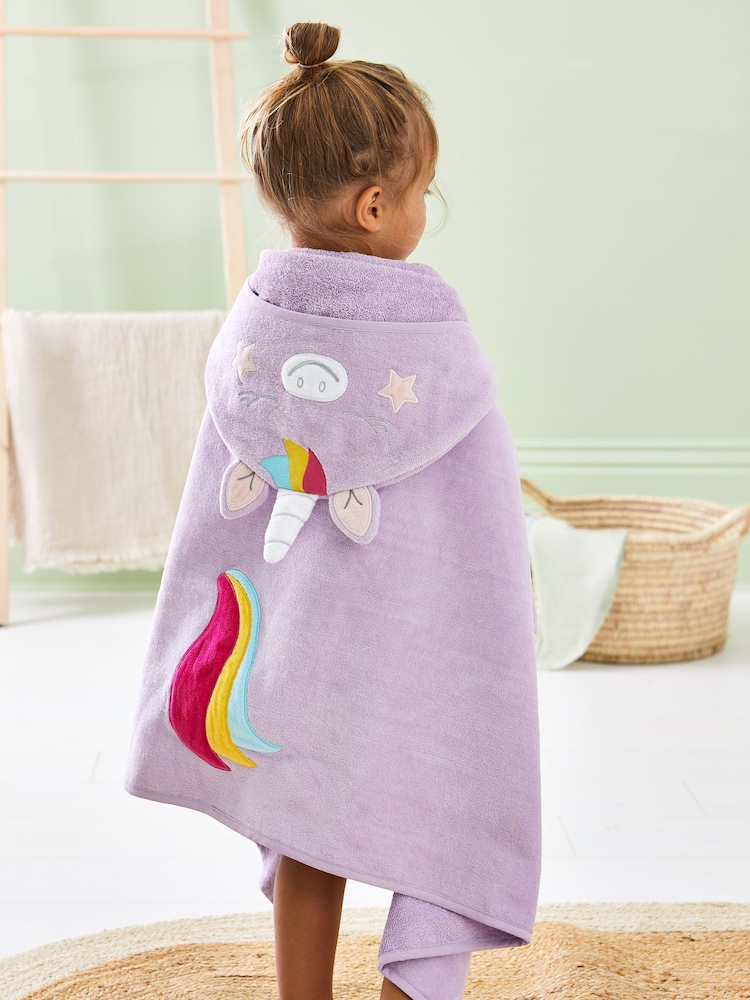 JoJo Maman Bébé Lilac Purple Large Hooded Towel - Image 1 of 7