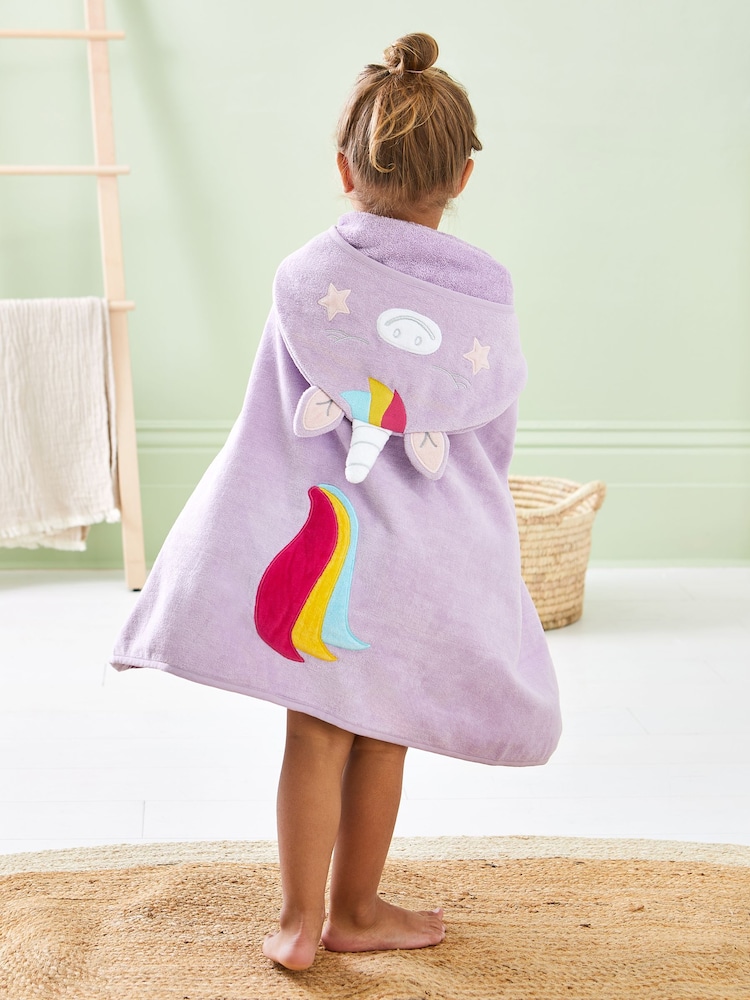 JoJo Maman Bébé Lilac Purple Large Hooded Towel - Image 2 of 7