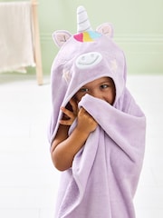 JoJo Maman Bébé Lilac Purple Large Hooded Towel - Image 4 of 7