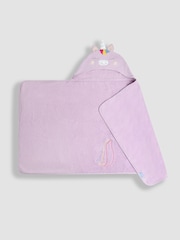 JoJo Maman Bébé Lilac Purple Large Hooded Towel - Image 6 of 7