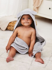 JoJo Maman Bébé Grey Elephant Hooded Towel - Image 3 of 7