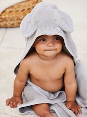 JoJo Maman Bébé Grey Elephant Hooded Towel - Image 4 of 7