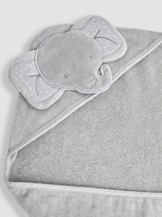 JoJo Maman Bébé Grey Elephant Hooded Towel - Image 7 of 7
