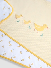 JoJo Maman Bébé Duck Reversible Jersey Shawl With Applique - Image 2 of 5
