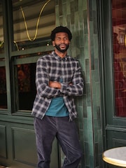 FatFace Dark Teal Long Sleeve Brent Check 100% Cotton Shirt - Image 1 of 7