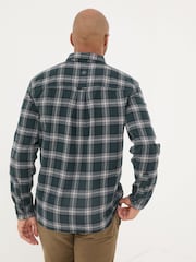 FatFace Dark Teal Long Sleeve Brent Check 100% Cotton Shirt - Image 3 of 7