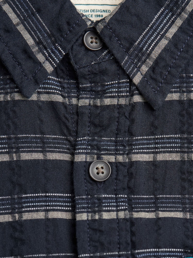 FatFace Navy Long Sleeve Reiff 100% Cotton Shirt - Image 7 of 7