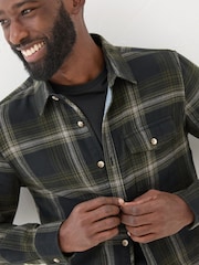 FatFace Dark Green Long Sleeve Selford Check Shirt - Image 4 of 6