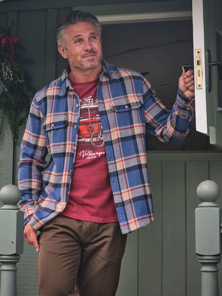 FatFace Blue Long Sleeve Borne Check 100% Cotton Shirt - Image 1 of 6 FatFace Blue Long Sleeve Borne Check 100% Cotton Shirt - Image 1 of 6