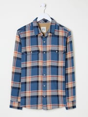 FatFace Blue Long Sleeve Borne Check 100% Cotton Shirt - Image 6 of 6