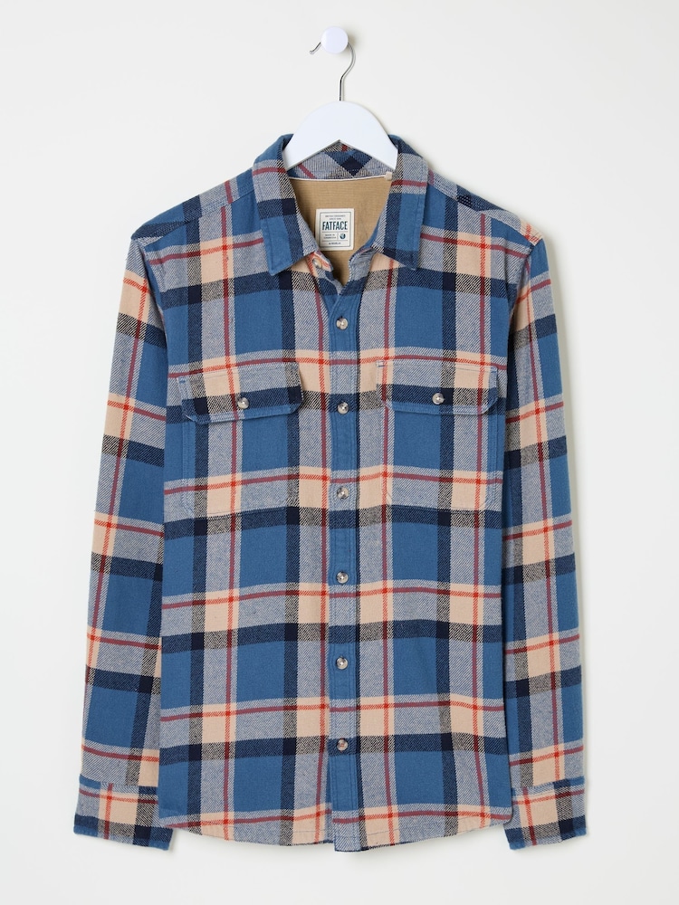 FatFace Blue Long Sleeve Borne Check 100% Cotton Shirt - Image 6 of 6 FatFace Blue Long Sleeve Borne Check 100% Cotton Shirt - Image 6 of 6