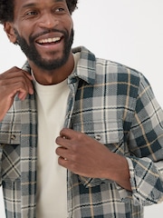 FatFace Grey Long Sleeve Herringbone Rafety Check 100% Cotton Shirt - Image 3 of 6