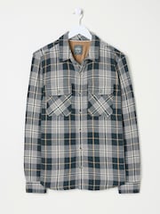 FatFace Grey Long Sleeve Herringbone Rafety Check 100% Cotton Shirt - Image 6 of 6