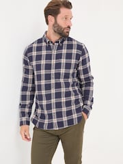 FatFace Purple Long Sleeve Ombre Check 100% Cotton Shirt - Image 1 of 6