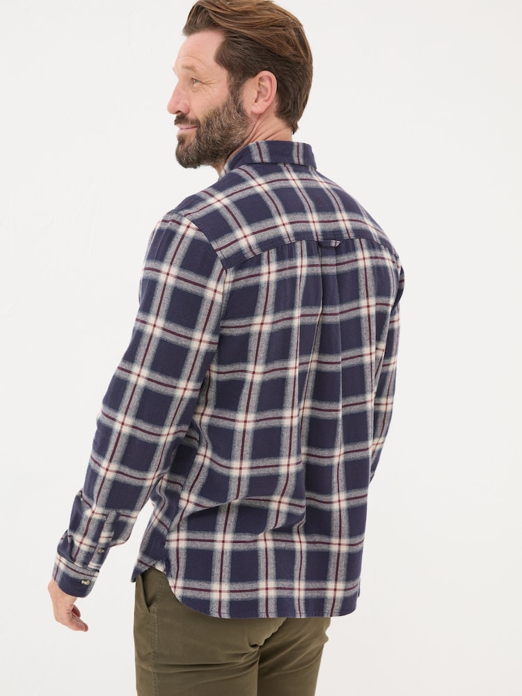 FatFace Purple Long Sleeve Ombre Check 100% Cotton Shirt - Image 2 of 6 FatFace Purple Long Sleeve Ombre Check 100% Cotton Shirt - Image 2 of 6
