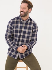 FatFace Purple Long Sleeve Ombre Check 100% Cotton Shirt - Image 4 of 6