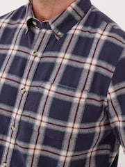 FatFace Purple Long Sleeve Ombre Check 100% Cotton Shirt - Image 5 of 6