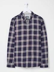 FatFace Purple Long Sleeve Ombre Check 100% Cotton Shirt - Image 6 of 6