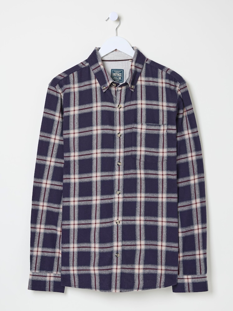 FatFace Purple Long Sleeve Ombre Check 100% Cotton Shirt - Image 6 of 6 FatFace Purple Long Sleeve Ombre Check 100% Cotton Shirt - Image 6 of 6