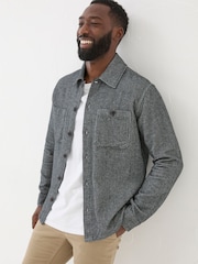 FatFace Dark Grey Long Sleeve Blyth Plain Shirt - Image 1 of 8