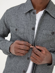FatFace Dark Grey Long Sleeve Blyth Plain Shirt - Image 4 of 5