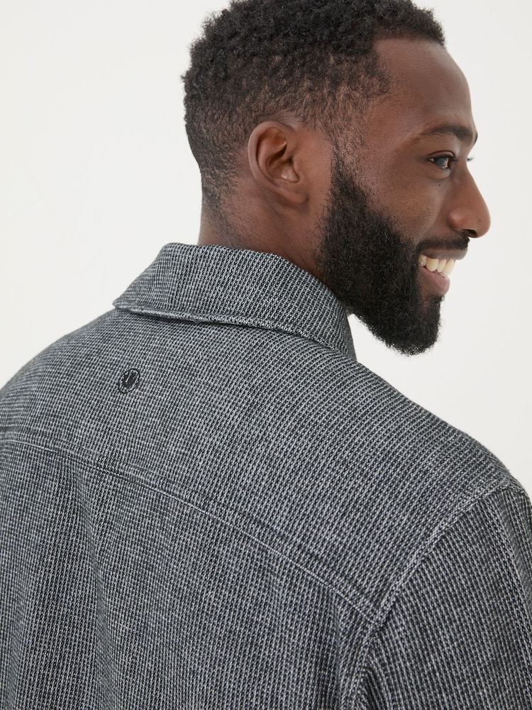 FatFace Dark Grey Long Sleeve Blyth Plain Shirt - Image 5 of 5