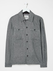 FatFace Dark Grey Long Sleeve Blyth Plain Shirt - Image 7 of 8