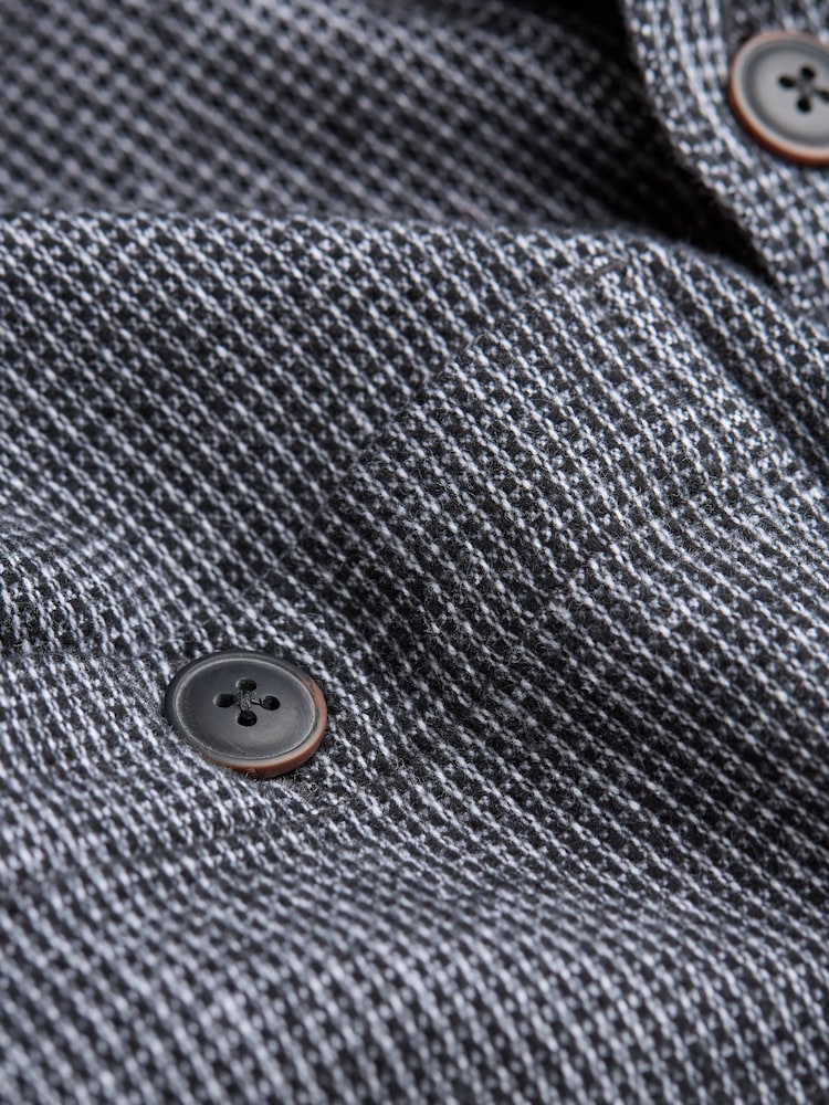 FatFace Dark Grey Long Sleeve Blyth Plain Shirt - Image 8 of 8