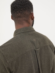 FatFace Green Long Sleeve Oxlow Plain 100% Cotton Shirt - Image 3 of 5