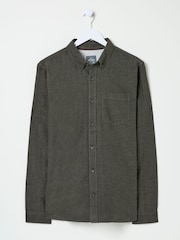 FatFace Green Long Sleeve Oxlow Plain 100% Cotton Shirt - Image 5 of 5