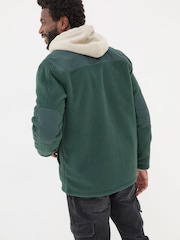 FatFace Dark Green Fleece Overshirt - Image 3 of 7