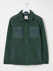 FatFace Dark Green Fleece Overshirt - Image 7 of 7