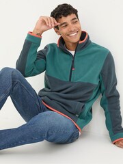 FatFace Teal Green Bonded Microfleece Sweatshirt - Image 1 of 4