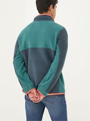 FatFace Teal Green Bonded Microfleece Sweatshirt - Image 2 of 4