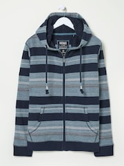 FatFace Dark Navy Trescowe Fleece Zip Through 100% Cotton Hoodie - Image 5 of 5