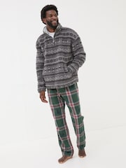 FatFace Charcoal Grey Patterned Sofa Sweatshirt - Image 1 of 8