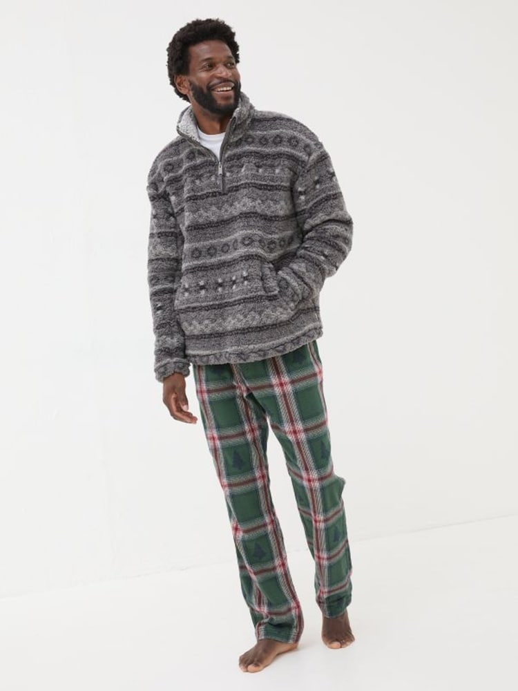 FatFace Charcoal Grey Patterned Sofa Sweatshirt - Image 1 of 8