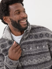 FatFace Charcoal Grey Patterned Sofa Sweatshirt - Image 5 of 8